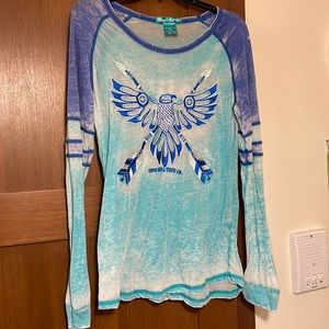 Cowgirl tuff Aim High distressed long sleeve